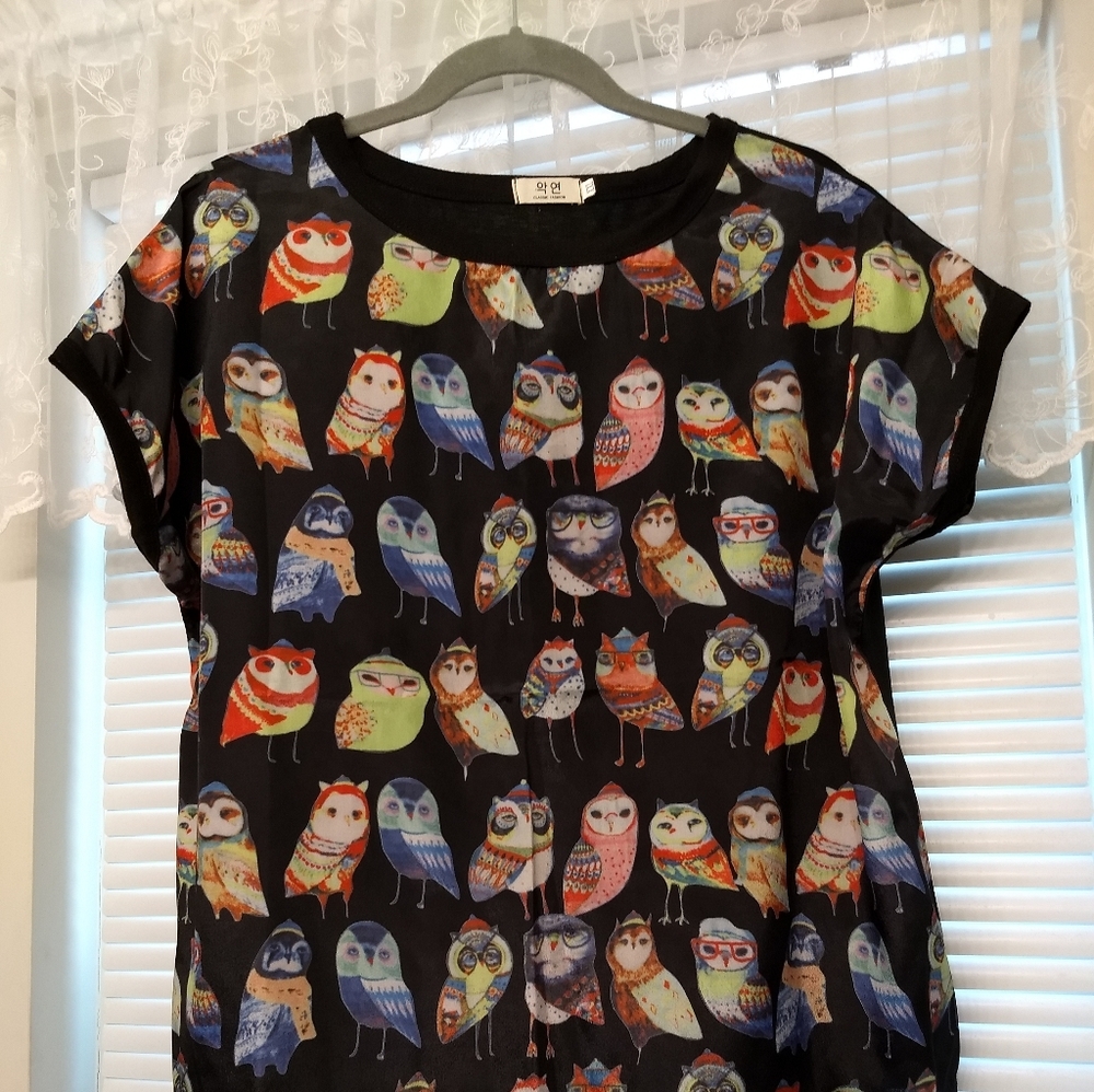 Owl shirt, brand unknown